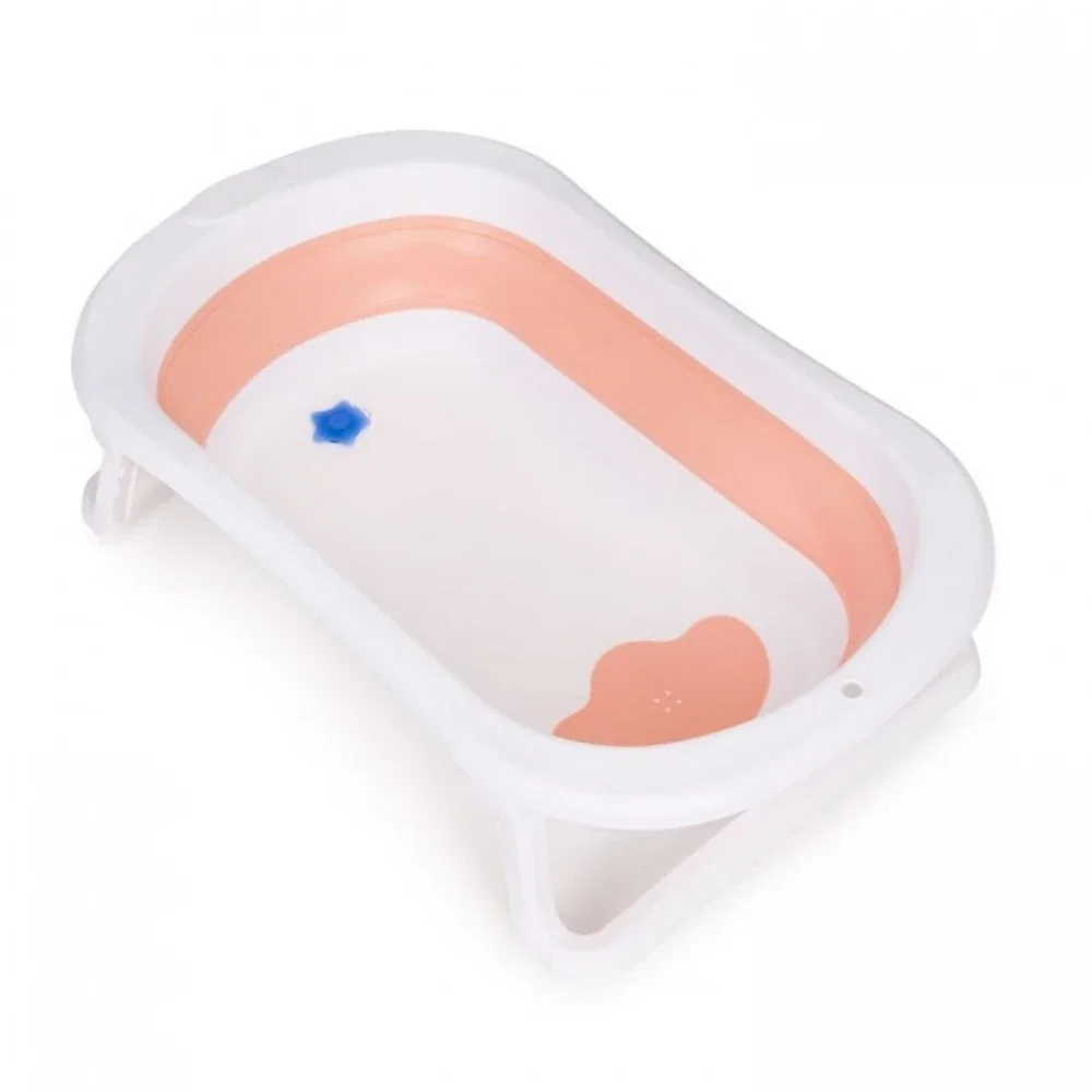 Cadita de baie pliabila cu dop de scurgere, Ecotoys - Roz [2]