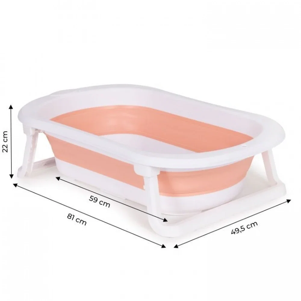 Cadita de baie pliabila cu dop de scurgere, Ecotoys - Roz [6]