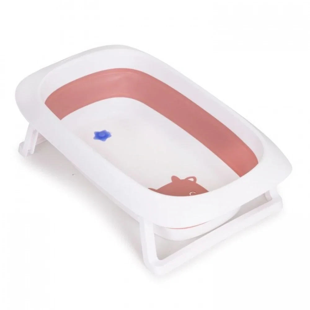 Cadita de baie pliabila cu dop de scurgere, Ecotoys - Roz [2]