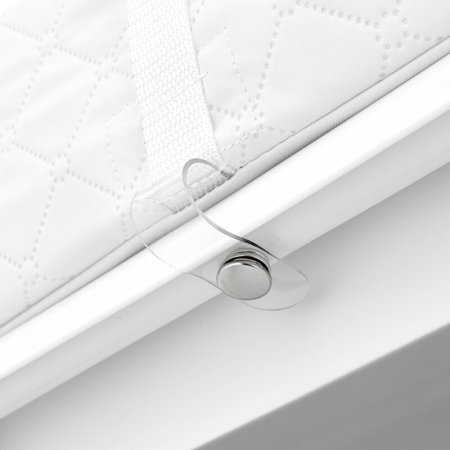 Cadita de baie pliabila, Qmini, Foldy Pro Care, Cu suport metalic si masuta de infasat, Cu termometru electronic, Cu dop si furtun pentru scurgere, Antiderapanta, 80×49 cm, Alb/Gri [20]