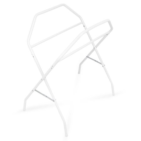 Cadita de baie pliabila, Qmini, Foldy Pro, Cu suport metalic si pernuta de baie, Cu termometru electronic, Cu dop si furtun pentru scurgere, Antiderapanta, 80×49 cm, Alb/Gri [8]