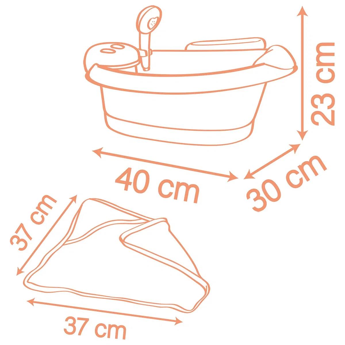 Cadita pentru papusa Smoby Baby Nurse Balneo Bath roz cu 3 accesorii [1]
