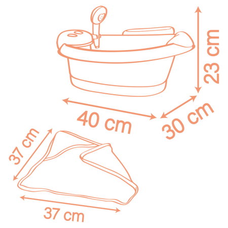 Cadita pentru papusa Smoby Baby Nurse Balneo Bath roz cu 3 accesorii [1]
