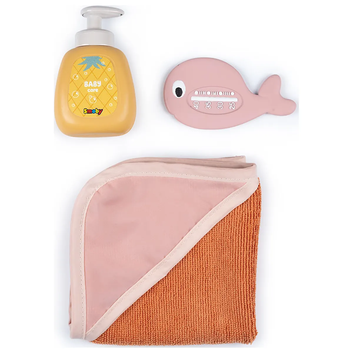 Cadita pentru papusa Smoby Baby Nurse Balneo Bath roz cu 3 accesorii [2]