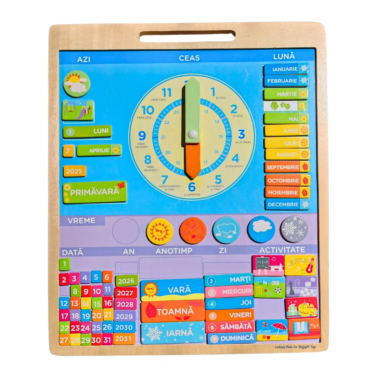 Jucarii - Calendar magnetic vremea - limba romana BIGJIGS Toys 8 ani