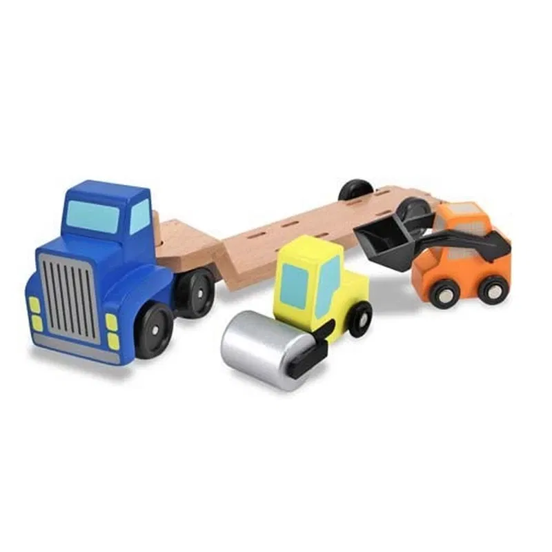 Camion transportor cu platforma cu utilaje de constructii Melissa and Doug [0]