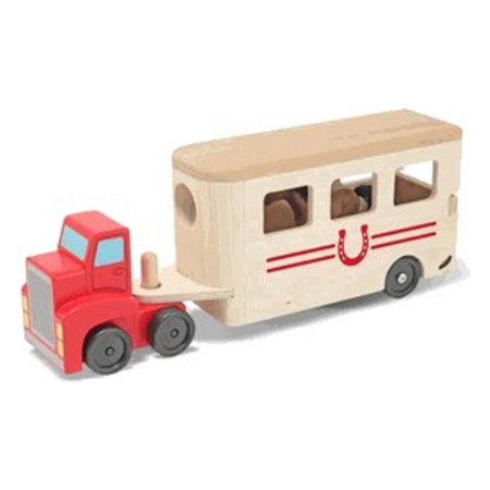 Masinute si camioane - Camion Transportor de Cai cu Remorca Melissa and Doug