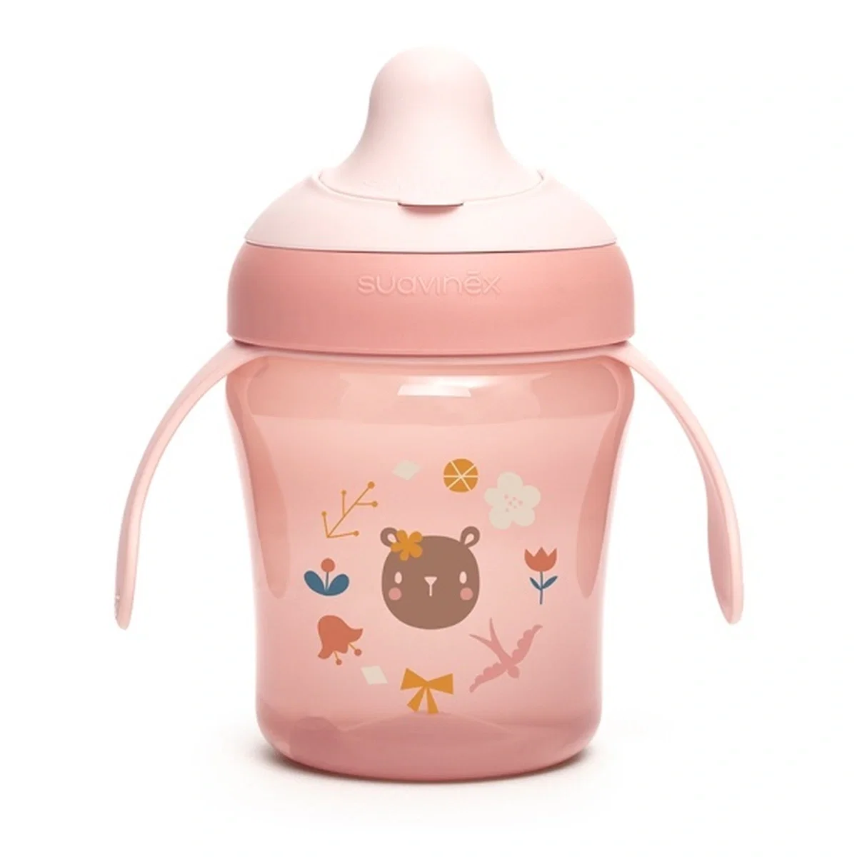 Sticle, cani si pahare - Cană antrenament, 200 ml, Roz, Forest, Suavinex 6 luni