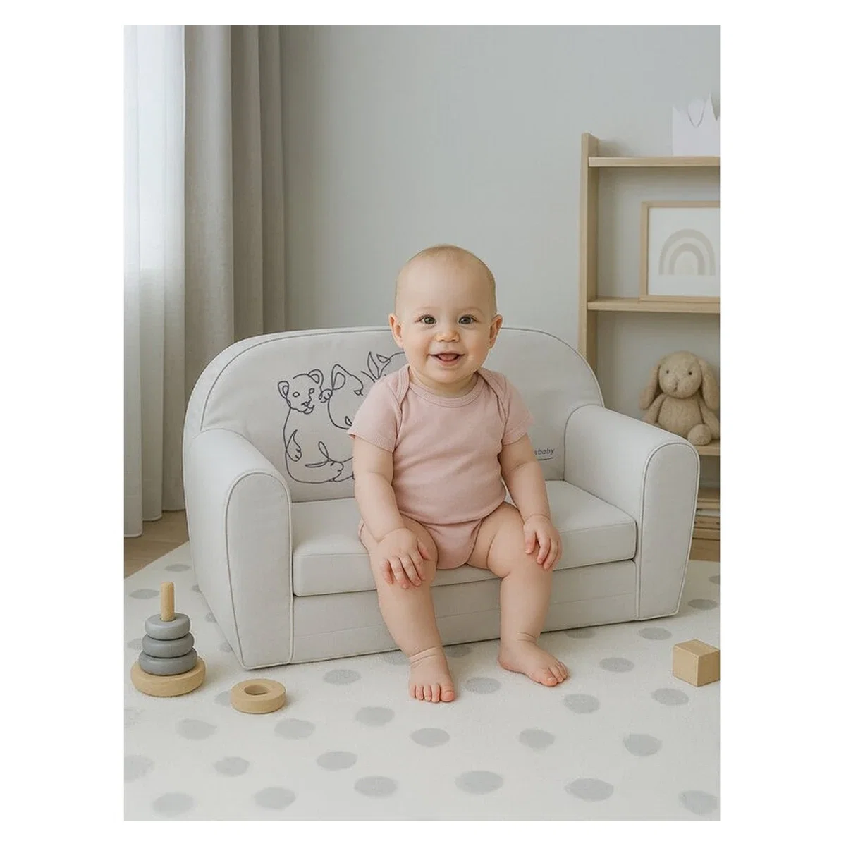 Canapea extensibila, New Baby, Din spuma, 42x78x35 cm, 9 luni-5 ani, Leu [4]