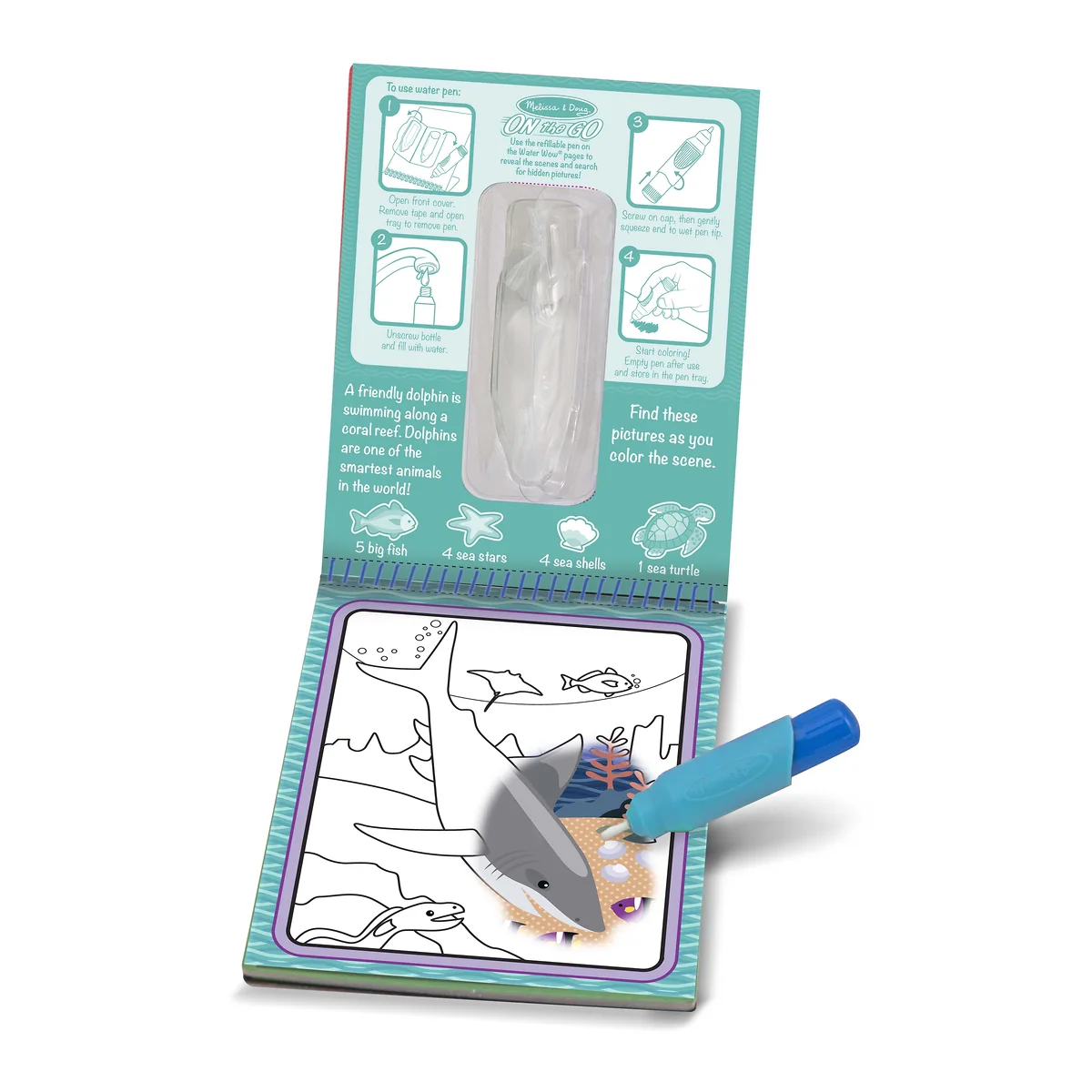 Carnet de colorat cu Apa magica Oceanul Melissa & Doug [1]