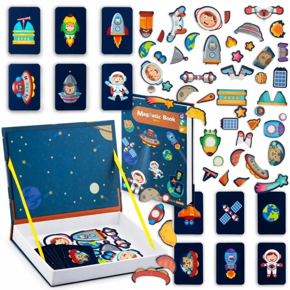 Jucarii educative - Carte magnetica tip puzzle Cosmos Ricokids