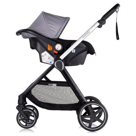 Carucior Bebe 3 in 1 Chipolino Marbella Cloud Grey, cu Landou, Scaun Auto i-Size si Geanta 0 luni [8]