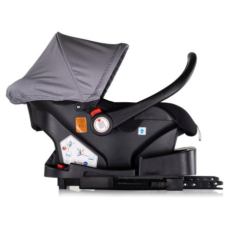 Carucior Bebe 3 in 1 Chipolino Marbella Cloud Grey, cu Landou, Scaun Auto i-Size si Geanta 0 luni [19]