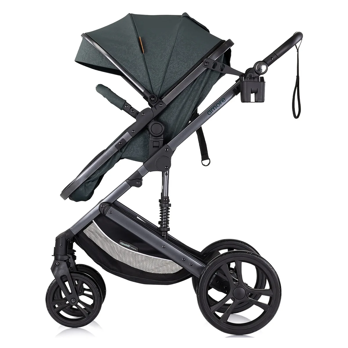 Carucior Bebe 2 in 1 Chipolino Amore Basil, Sezut Reversibil si Transformabil in Landou, cu Geanta si Accesorii 0 luni [3]