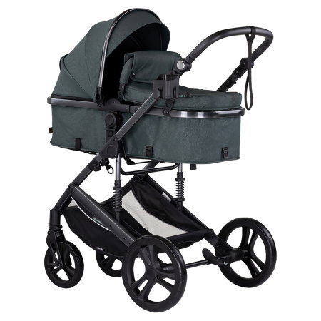 Carucioare 2 in 1 - Carucior Bebe 2 in 1 Chipolino Amore Basil, Sezut Reversibil si Transformabil in Landou, cu Geanta si Accesorii 0 luni