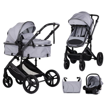 Carucioare 3 in 1 - Carucior Chipolino Amore 3 in 1 platinum 0 luni