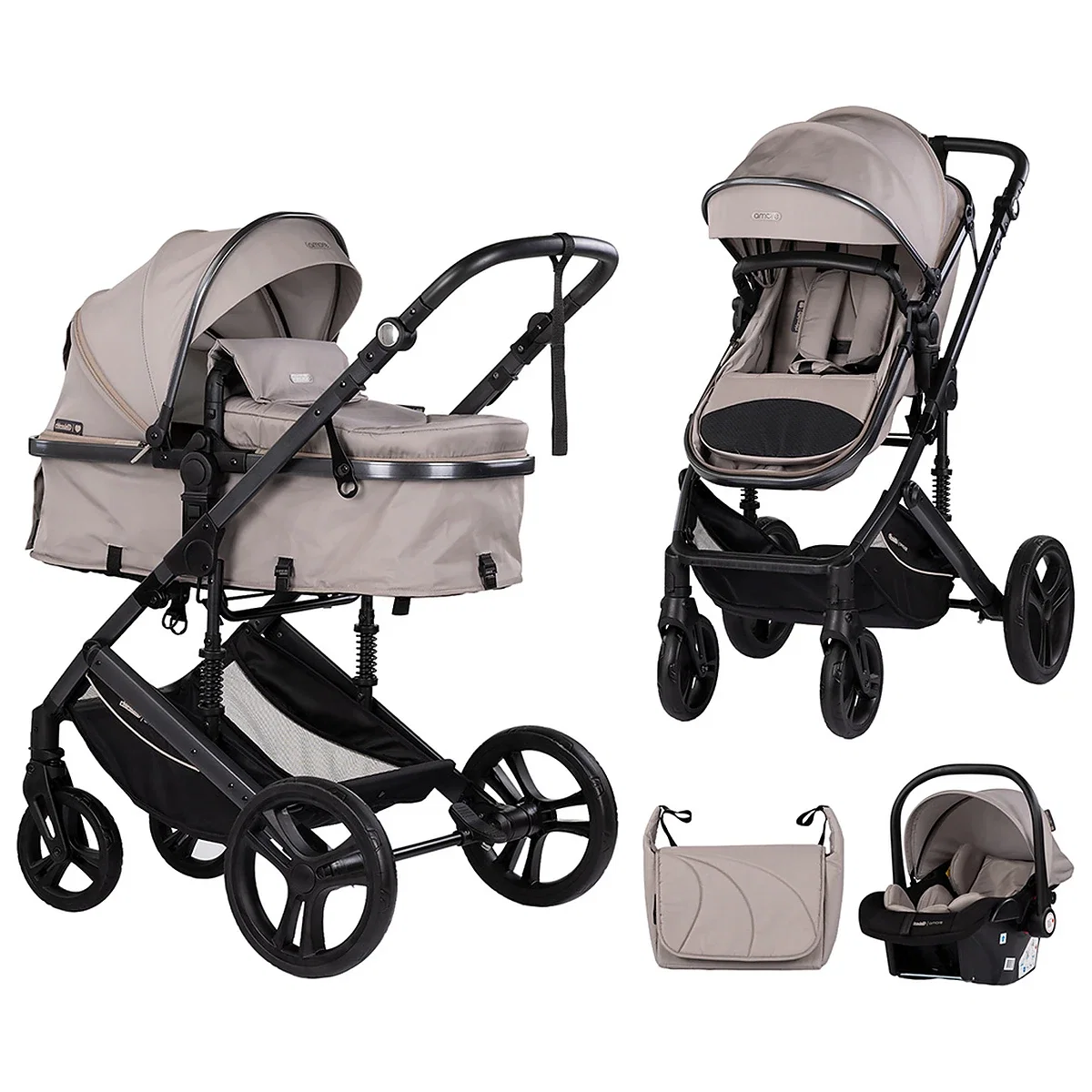 Carucioare 3 in 1 - Carucior Chipolino Amore 3 in 1 latte 0 luni