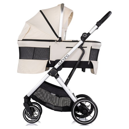 Carucior Chipolino Aurora 3 in 1, pana la 22 kg, scoica auto i-size, cadru usor, pliere usoara, husa picioare, sezut reversibil, gentuta inclusa, Cashmere [4]