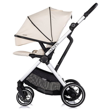 Carucior Chipolino Aurora 3 in 1, pana la 22 kg, scoica auto i-size, cadru usor, pliere usoara, husa picioare, sezut reversibil, gentuta inclusa, Cashmere [9]