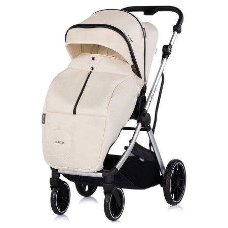 Carucior Chipolino Aurora 3 in 1, pana la 22 kg, scoica auto i-size, cadru usor, pliere usoara, husa picioare, sezut reversibil, gentuta inclusa, Cashmere [6]