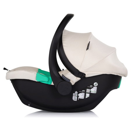 Carucior Chipolino Aurora 3 in 1, pana la 22 kg, scoica auto i-size, cadru usor, pliere usoara, husa picioare, sezut reversibil, gentuta inclusa, Cashmere [19]