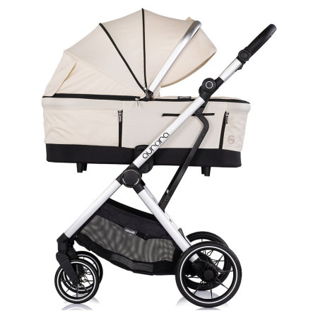 Carucior Chipolino Aurora 3 in 1, pana la 22 kg, scoica auto i-size, cadru usor, pliere usoara, husa picioare, sezut reversibil, gentuta inclusa, Cashmere [3]