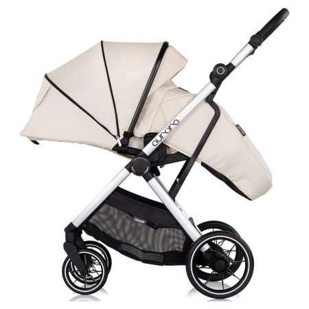 Carucior Chipolino Aurora 3 in 1, pana la 22 kg, scoica auto i-size, cadru usor, pliere usoara, husa picioare, sezut reversibil, gentuta inclusa, Cashmere [11]
