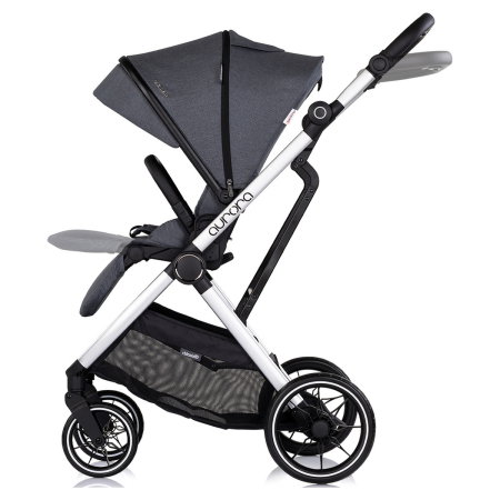 Carucior Chipolino Aurora 3 in 1, pana la 22 kg, scoica auto i-size, cadru usor, pliere usoara, husa picioare, sezut reversibil, gentuta inclusa, Charcoal [8]