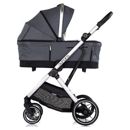 Carucior Chipolino Aurora 3 in 1, pana la 22 kg, scoica auto i-size, cadru usor, pliere usoara, husa picioare, sezut reversibil, gentuta inclusa, Charcoal [2]