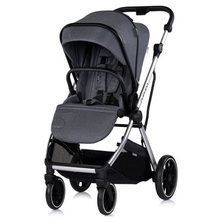 Carucior Chipolino Aurora 3 in 1, pana la 22 kg, scoica auto i-size, cadru usor, pliere usoara, husa picioare, sezut reversibil, gentuta inclusa, Charcoal [5]