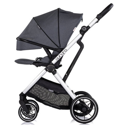 Carucior Chipolino Aurora 3 in 1, pana la 22 kg, scoica auto i-size, cadru usor, pliere usoara, husa picioare, sezut reversibil, gentuta inclusa, Charcoal [9]