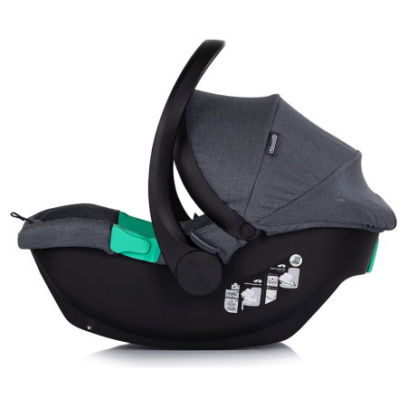 Carucior Chipolino Aurora 3 in 1, pana la 22 kg, scoica auto i-size, cadru usor, pliere usoara, husa picioare, sezut reversibil, gentuta inclusa, Charcoal [19]