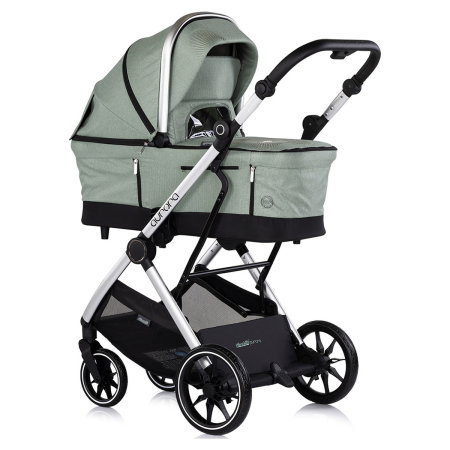 Carucior Chipolino Aurora 3 in 1, pana la 22 kg, scoica auto i-size, cadru usor, pliere usoara, husa picioare, sezut reversibil, gentuta inclusa, Matcha [1]