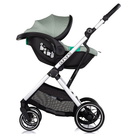 Carucior Chipolino Aurora 3 in 1, pana la 22 kg, scoica auto i-size, cadru usor, pliere usoara, husa picioare, sezut reversibil, gentuta inclusa, Matcha [12]