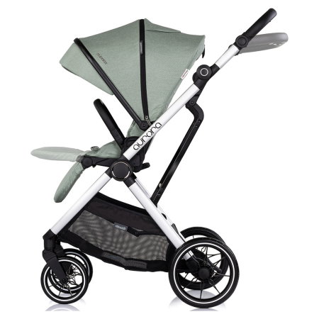 Carucior Chipolino Aurora 3 in 1, pana la 22 kg, scoica auto i-size, cadru usor, pliere usoara, husa picioare, sezut reversibil, gentuta inclusa, Matcha [8]