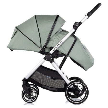 Carucior Chipolino Aurora 3 in 1, pana la 22 kg, scoica auto i-size, cadru usor, pliere usoara, husa picioare, sezut reversibil, gentuta inclusa, Matcha [11]