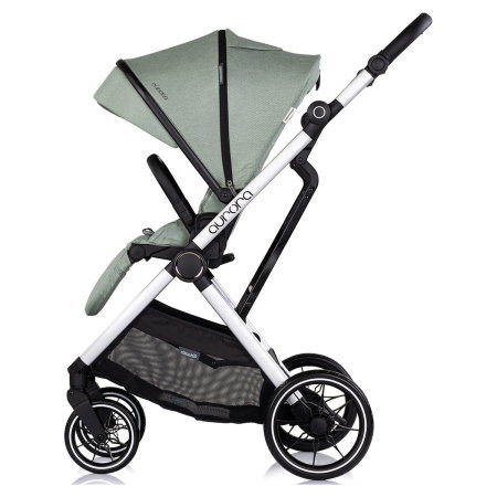 Carucior Chipolino Aurora 3 in 1, pana la 22 kg, scoica auto i-size, cadru usor, pliere usoara, husa picioare, sezut reversibil, gentuta inclusa, Matcha [7]