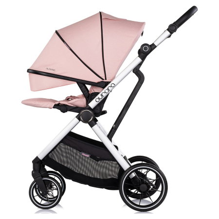 Carucior Chipolino Aurora 3 in 1, pana la 22 kg, scoica auto i-size, cadru usor, pliere usoara, husa picioare, sezut reversibil, gentuta inclusa, Powder pink - roz [9]
