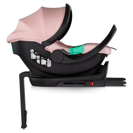 Carucior Chipolino Aurora 3 in 1, pana la 22 kg, scoica auto i-size, cadru usor, pliere usoara, husa picioare, sezut reversibil, gentuta inclusa, Powder pink - roz [22]