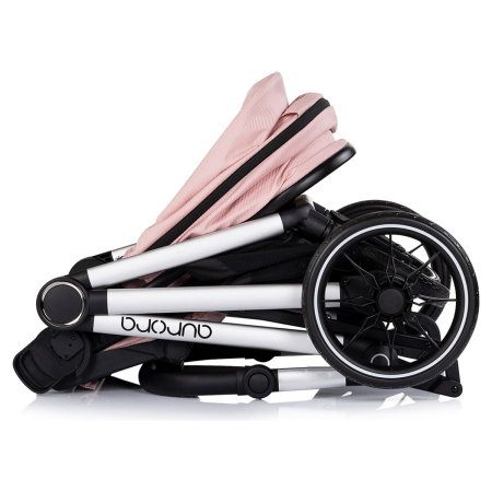 Carucior Chipolino Aurora 3 in 1, pana la 22 kg, scoica auto i-size, cadru usor, pliere usoara, husa picioare, sezut reversibil, gentuta inclusa, Powder pink - roz [16]