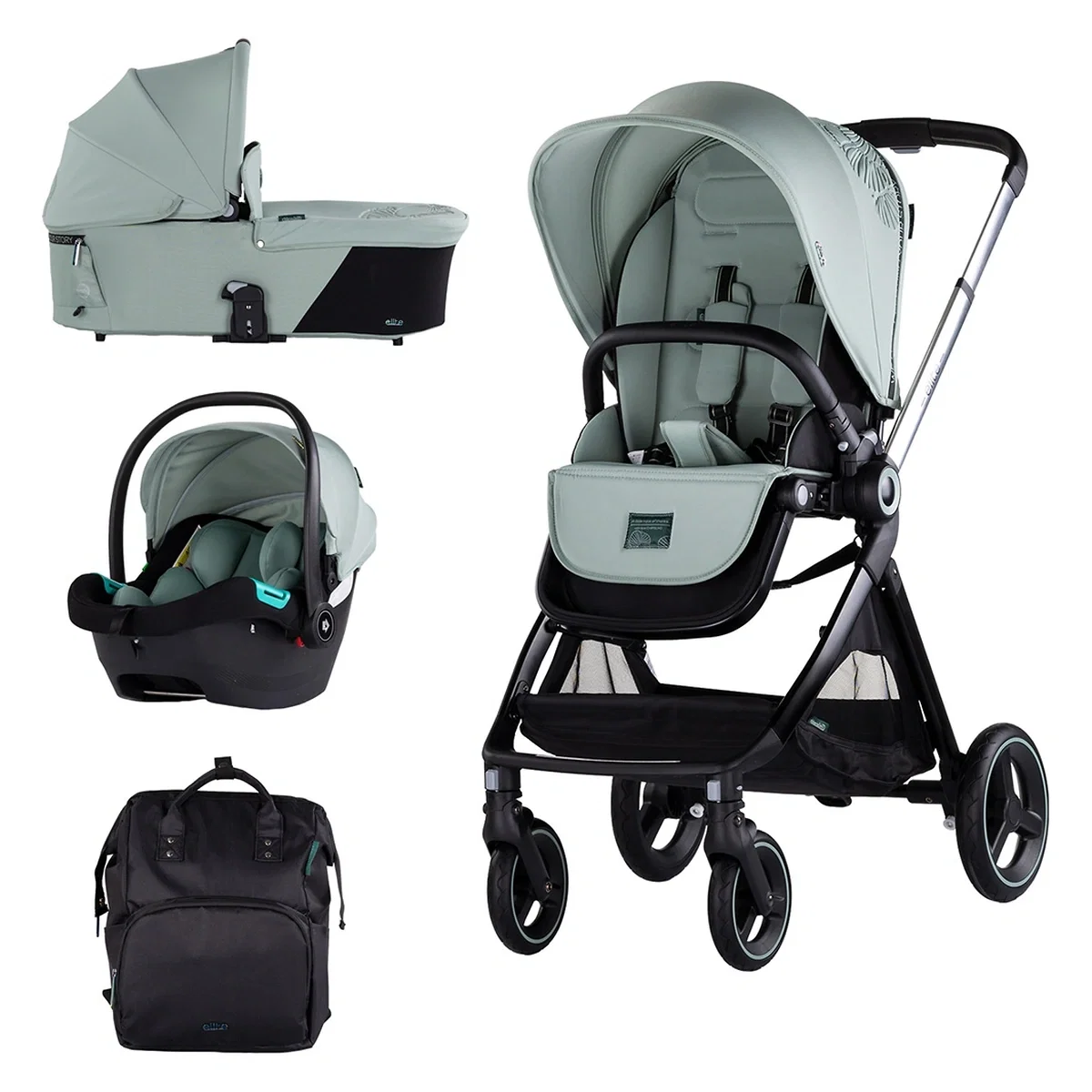 Carucioare 3 in 1 - Carucior Chipolino Elite 3 in 1 basil 0 luni