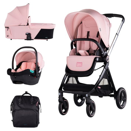 Carucioare 3 in 1 - Carucior Chipolino Elite 3 in 1 pink marshmallow 0 luni