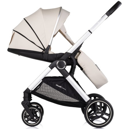 Carucior Chipolino Euphoria 3 in 1, de la nastere pana la 22 kg, include scoica auto i-size, cadru usor, pliere usoara, husa de picioare si geanta incluse, Cashmere [10]