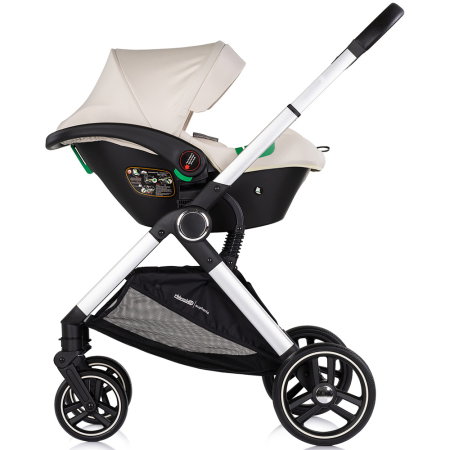 Carucior Chipolino Euphoria 3 in 1, de la nastere pana la 22 kg, include scoica auto i-size, cadru usor, pliere usoara, husa de picioare si geanta incluse, Cashmere [11]