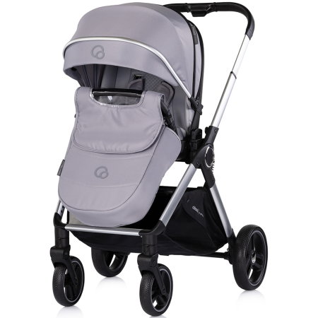 Carucior Chipolino Euphoria 3 in 1, de la nastere pana la 22 kg, include scoica auto i-size, cadru usor, pliere usoara, husa de picioare si geanta incluse, Platinum [5]