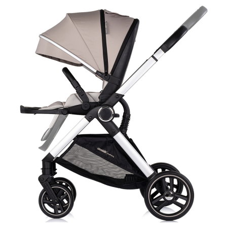 Carucior Chipolino Euphoria 3 in 1, de la nastere pana la 22 kg, include scoica auto i-size, cadru usor, pliere usoara, husa de picioare si geanta incluse, Latte [7]