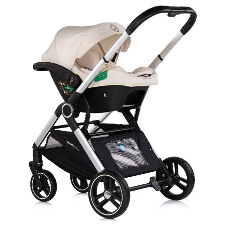 Carucior Chipolino Euphoria 3 in 1, de la nastere pana la 22 kg, include scoica auto i-size, cadru usor, pliere usoara, husa de picioare si geanta incluse, Cashmere [12]