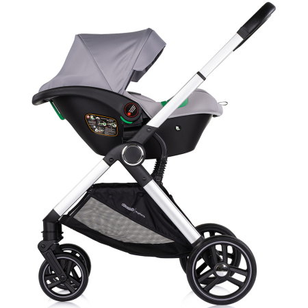 Carucior Chipolino Euphoria 3 in 1, de la nastere pana la 22 kg, include scoica auto i-size, cadru usor, pliere usoara, husa de picioare si geanta incluse, Platinum [11]