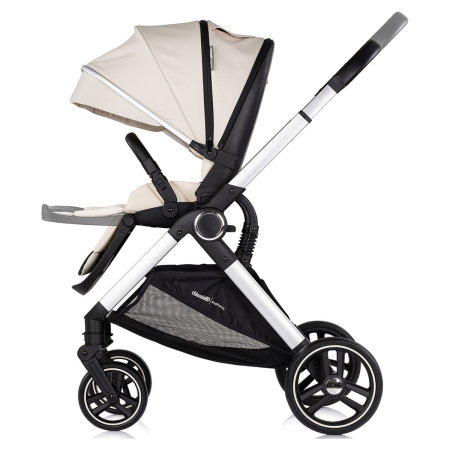 Carucior Chipolino Euphoria 3 in 1, de la nastere pana la 22 kg, include scoica auto i-size, cadru usor, pliere usoara, husa de picioare si geanta incluse, Cashmere [7]
