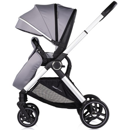 Carucior Chipolino Euphoria 3 in 1, de la nastere pana la 22 kg, include scoica auto i-size, cadru usor, pliere usoara, husa de picioare si geanta incluse, Platinum [8]